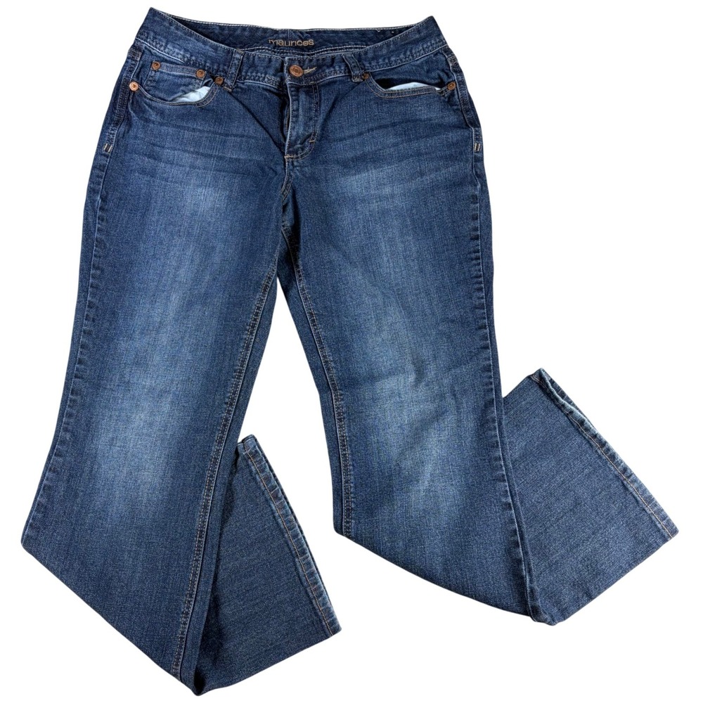Maurices Regular Bootcut Jeans Dark Wash Stretch Blue 11/12 Reg Cotton Womens